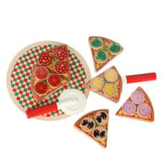WOWO Detská Hracia Súprava Drevená Pizza 20cm s Príslušenstvom
