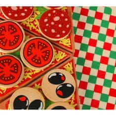 WOWO Detská Hracia Súprava Drevená Pizza 20cm s Príslušenstvom
