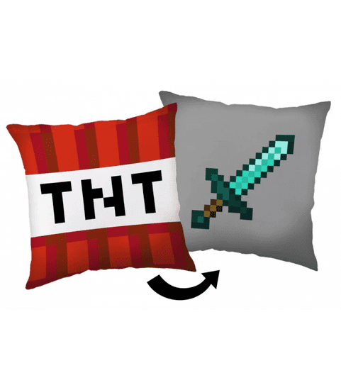 Halantex Vankúšik Minecraft TNT a meč 40x40 cm