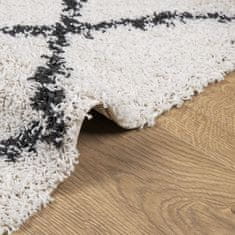 Petromila vidaXL Shaggy koberec PAMPLONA, vysoký vlas, krémovo čierny 200x200 cm