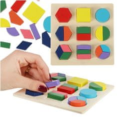 KIK Drevená vzdelávacia hračka match shapes 18ks