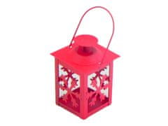 LAALU Červený kovový lampáš 7,5 x 11 cm