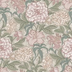 Sivá vliesová kvetinová tapeta na stenu, 139377, Vintage Flowers, Esta Home