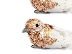 LAALU Sada 2 ks: Vtáčik na klipe so šampanskými glitrami 13 cm
