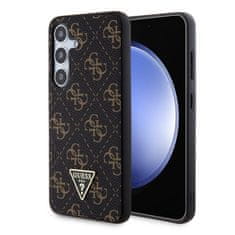 Guess Zadný kryt PU Leather 4G Triangle Metal Logo pre Samsung Galaxy S24+ Black