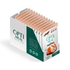 OptiMeal OPTIMEAL mokré krmivo pre mačky bez obilnín - Losos a krevety v omáčke 12x85g