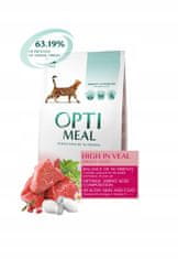 OptiMeal OPTIMEAL suché krmivo pre mačky s teľacím mäsom 4 kg