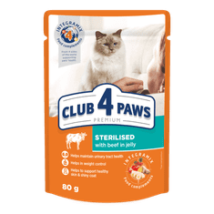 Club4Paws Premium CLUB 4 PAWS mokré krmivo pre sterilizované mačky 24x80g