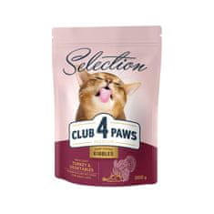 Club4Paws Premium CLUB 4 PAWS suché krmivo pre dospelé mačky - moriak a zelenina 0,3 kg