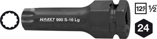 Hazet Vonkajší rázový nástrčný kľúč XZN 1/2" M16 Hazet - HA161010