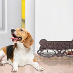 Relax Nástenný liatinový stojan s miskami pre psa, RD28990