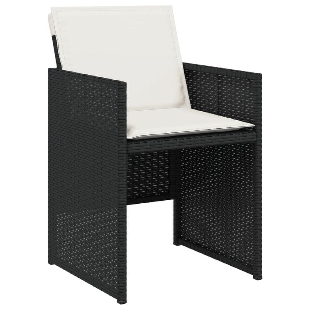 Vidaxl Záhradné stoličky so sedákmi 4 ks čierne polyratanové