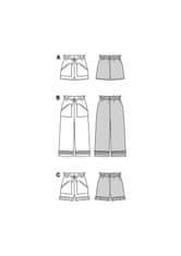 Burda Strih Burda 5808 - Nohavice so sťahovaním v páse, šortky, kraťasky, culottes