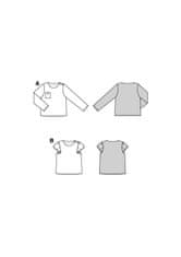 Burda Strih Burda 9227 - Tričko s okrúhlym výstrihom pre dievčatá a chlapcov, tričko s dlhým rukávom, mušelínové tričko