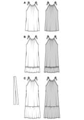 Burda Strih Burda 5810 - Šaty so zaväzovacími ramienkami, maxi šaty, mušelínové šaty