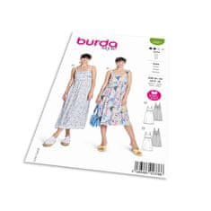 Burda Strih Burda 5821 - Empírové šaty na ramienka, maxi šaty