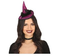 Čarodejnícky klobúčik mini na čelenke - čarodejnica - Halloween