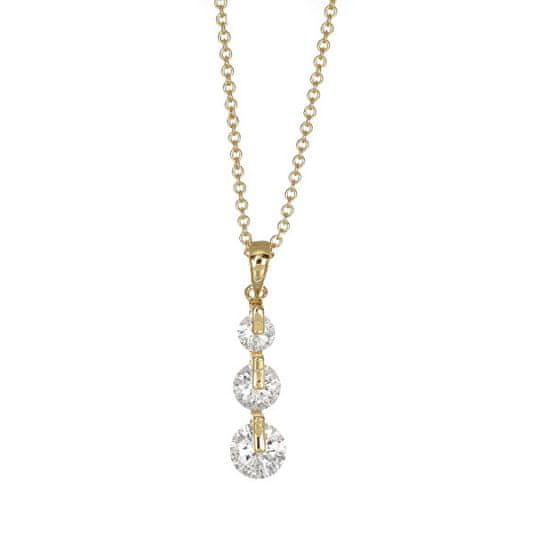 Elegantný pozlátený náhrdelník s kryštálmi Mood 32242.G