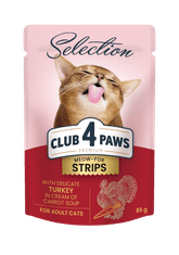Club4Paws Premium CLUB 4 PAWS mokré krmivo pre mačky moriak v mrkvovej krémovej polievke 9+3 ZADARMO