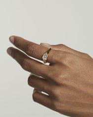 PDPAOLA Pôvabný pozlátený prsteň so zirkónmi Vanilla AN01-A51 (Obvod 52 mm)