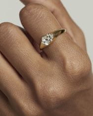 PDPAOLA Pôvabný pozlátený prsteň so zirkónmi Vanilla AN01-A51 (Obvod 52 mm)
