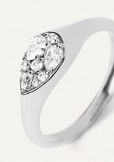PDPAOLA Pôvabný strieborný prsteň so zirkónmi Vanilla AN02-A51 (Obvod 50 mm)