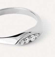 PDPAOLA Elegantný strieborný prsteň so zirkónmi Gala Vanilla AN02-A52 (Obvod 52 mm)