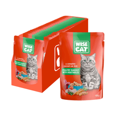 Wise Cat pre mačky ragu s hydinou a zeleninou 24x100g