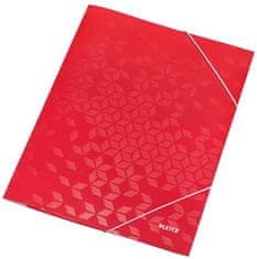 LEITZ Dosky s gumičkou "Wow", červená, 15 mm, kartón, A4, 39820026