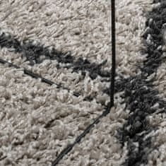 Petromila vidaXL Shaggy koberec PAMPLONA, vysoký vlas, béžová+antracit Ø 160 cm