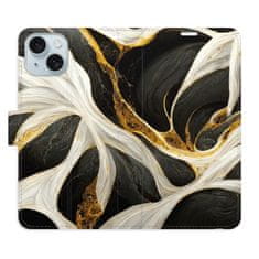 iSaprio Flipové puzdro - BlackGold Marble pre Apple iPhone 15