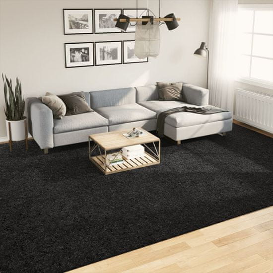 Petromila vidaXL Shaggy koberec PAMPLONA, vysoký vlas, moderný, čierny 300x400cm