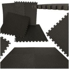 Eva  Penový koberec 60 x 60 cm 4 ks čierna