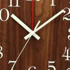 HOME & MARKER® Tiché nástenné hodiny svietiace v tme ukazujúce čas a dni v týždni (drevený dizajn, priemer 30 cm) | LUMINATIK