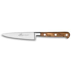 Kuchynský nôž Lion Sabatier, 831085 Idéal Provencao, nôž odrezky, čepeľ 10 cm z nerezovej ocele, rukoväť z olivového dreva, plne kovaný, nerez nity