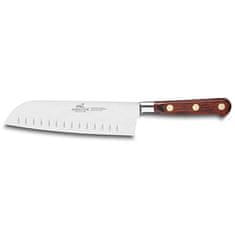 Kuchynský nôž Lion Sabatier, 834784 Idéal Provencao, Santoku nôž, čepeľ 18 cm z nerezovej ocele, rukoväť pakka drevo, plne kovaný, mosadzné nity