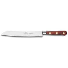 Kuchynský nôž Lion Sabatier, 813384 Idéal Saveur, nôž na chlieb, čepeľ 20 cm z nerezovej ocele, rukoväť pakka drevo, plne kovaný, mosadzné nity