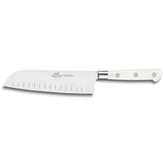 Kuchynský nôž Lion Sabatier, 814783 Idéal Toque, Santoku nôž, čepeľ 18 cm z nerezovej ocele, POM rukoväť, plne kovaný, nerez nity