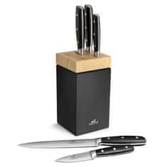 Blok na nože Lion Sabatier, 663080 SEATTLE, blok na nože, + 5 nožov Janus, čierne a svetlé drevo