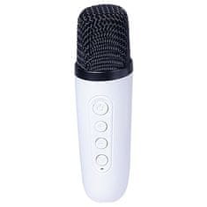 Trevi Karaoke reproduktor , XR 8A01, miniparty Karaoke speaker, bílá, bezdrátový mikrofon, Disco light osvětlení