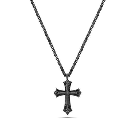 Police Oceľový pánsky náhrdelník Kríž s kryštálmi Kudos PEJGN2112822