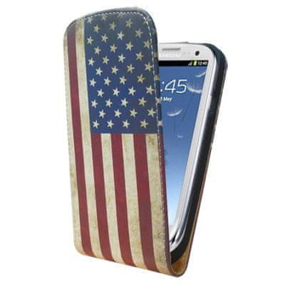 Universal Pouzdro Slim Flip Case 2 Samsung G900 G903 Galaxy S5 American Flag