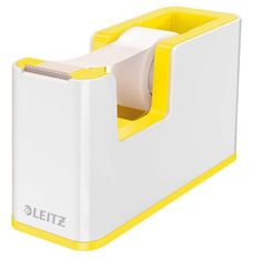 LEITZ Odvíjač lepiacej pásky "Wow", biela-žltá, s páskou, 53641016