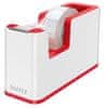 LEITZ Odvíjač lepiacej pásky "Wow", biela-červená, stolný, s páskou, 53641026