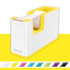LEITZ Odvíjač lepiacej pásky "Wow", biela-žltá, s páskou, 53641016