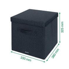 LEITZ Škatuľa "Fabric", tmavo šedá, potiahnutá látkou, veľkosť L, 61450089