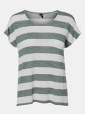 Vero Moda Zeleno-biele pruhované tričko VERO MODA L