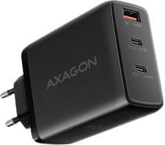 AXAGON síťová GaN nabíječka ACU-DPQ100, 2x USB-C, USB-A, PD3.0/QC4+/PPS/Apple, 100W, čierna