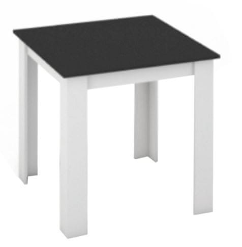 KONDELA Jedálenský stôl biela, čierna 80 x 80 cm KRAZ