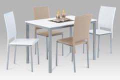 Autronic Moderný jedálenský stôl Jídelní stůl 110x70 cm, MDF bílá / šedý lak (GDT-202 WT)